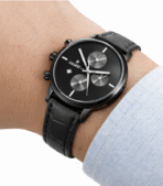 TIMAS WATCH FOR MEN – Leather Strap Black – Silver Dial – Orignal Premium Quartz Dial Timas Watch - Image 2