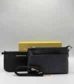 Michael Kors Jet Set Medium Wristlet Black Bag – Signature Logo Canvas Wallet - Image 2