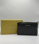 Michael Kors Jet Set Medium Wristlet Black Bag – Signature Logo Canvas Wallet - Image 4