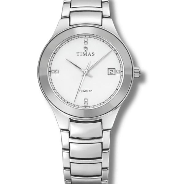 TIMAS Luxury Watch For Business Men | Stainless Steel | White Color | Luxury Feel Elegance